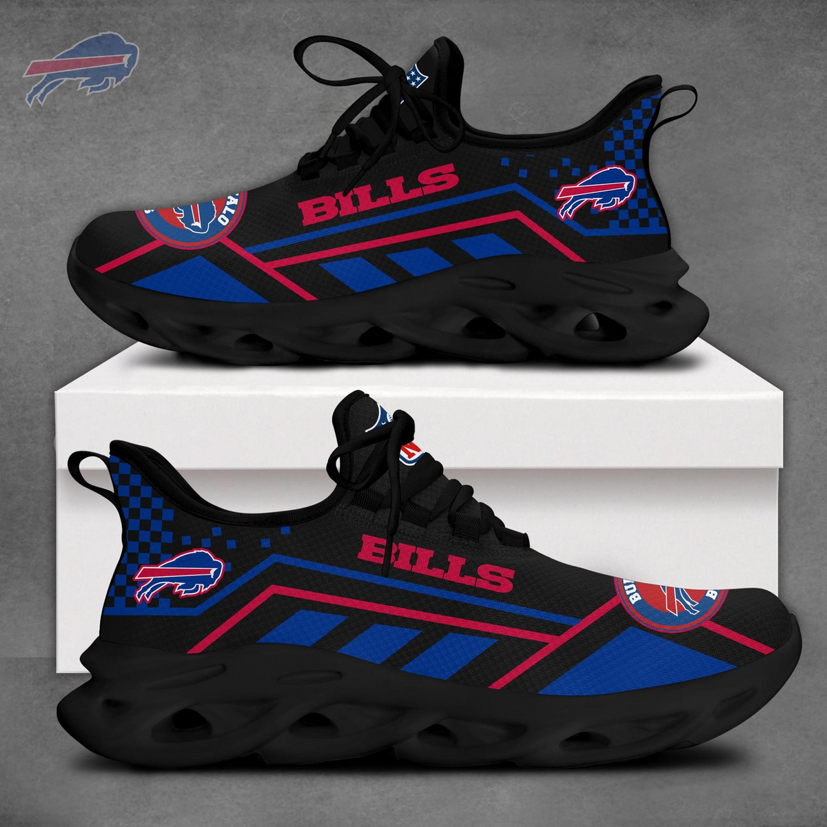 SPECIAL EDITION - NEW CUSTOMIZED NFL03 BFB BUFFALO BILLS MAX SOUL SHOES