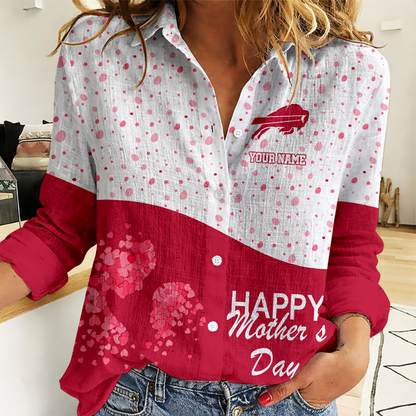 LIMITED EDITION - NEW CUSTOMIZED NFL03 BFB BUFFALO BILLS WOMEN'S CASUAL SHIRT FOR MOTHER'S DAY