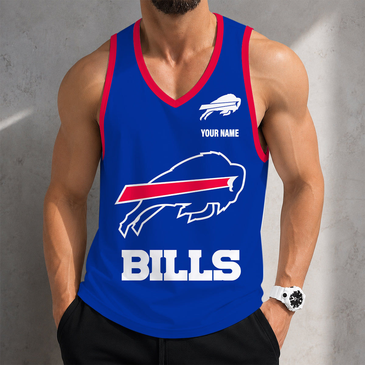 LIMITED EDITION - NEW CUSTOMIZED NFL03 BFB BUFFALO BILLS TANK TOP