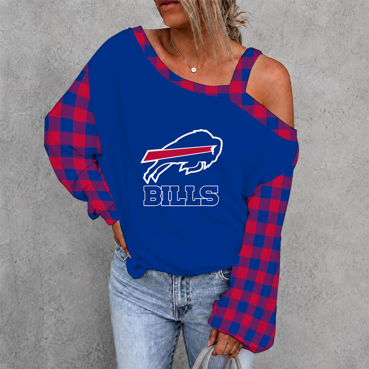 [SPECIAL OFFER] NEW CUSTOMIZED NFL03 BFB BUFFALO BILLS DROP SHOULDER SWEATSHIRT