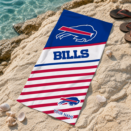 EXCLUSIVE EDITION - NEW CUSTOMIZED NFL03 BFB BUFFALO BILLS BEACH TOWEL