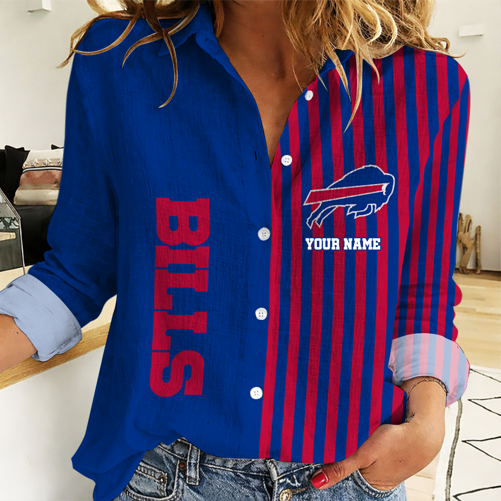 ELITE EDITION - NEW CUSTOMIZED NFL03 BFB BUFFALO BILLS WOMEN CASUAL SHIRT