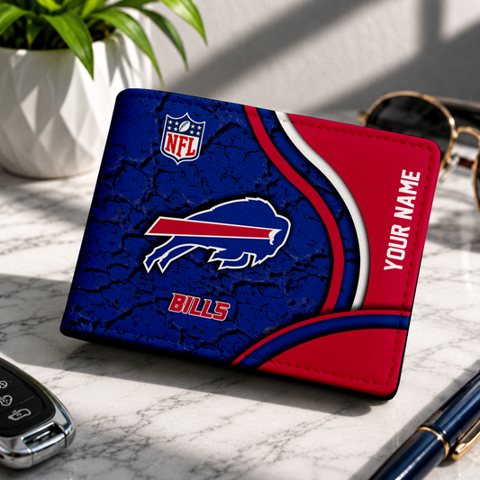 MEGA SALE - NEW CUSTOMIZED NFL03 BFB BUFFALO BILLS LEATHER WALLET