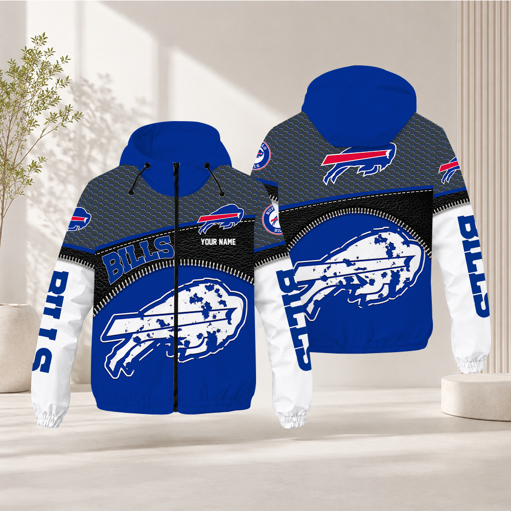LIMITED EDITION - NEW CUSTOMIZED NFL03 BFB BUFFALO BILLS WINDBREAKER JACKET