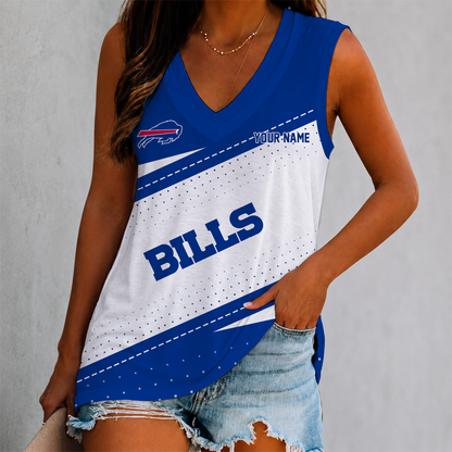 LIMITED EDITION - NEW CUSTOMIZED NFL03 BFB BUFFALO BILLS WOMEN'S V-NECK TANK TOP