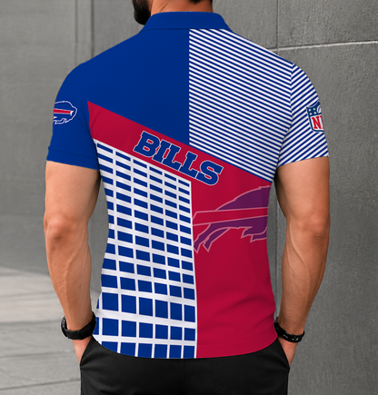 LIMITED EDITION - NEW CUSTOMIZED NFL03 BFB BUFFALO BILLS POLO SHIRT