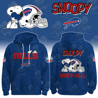 LIMITED EDITION - NEW CUSTOMIZED NFL03 BFB BUFFALO BILLS & SNOOPY UNISEX T-SHIRT, POLO, HOODIE & JACKETS