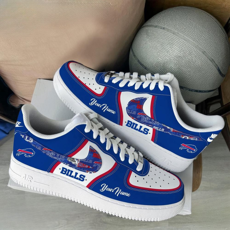 LIMITED EDITION - NEW CUSTOMIZED NFL03 BFB BUFFALO BILLS AF1 SNEAKERS