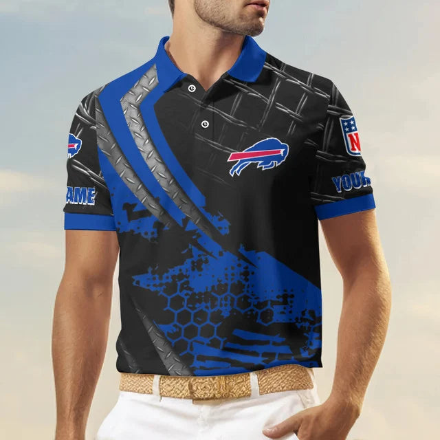 LIMITED EDITION - NEW CUSTOMIZED NFL03 BFB BUFFALO BILLS POLO SHIRT