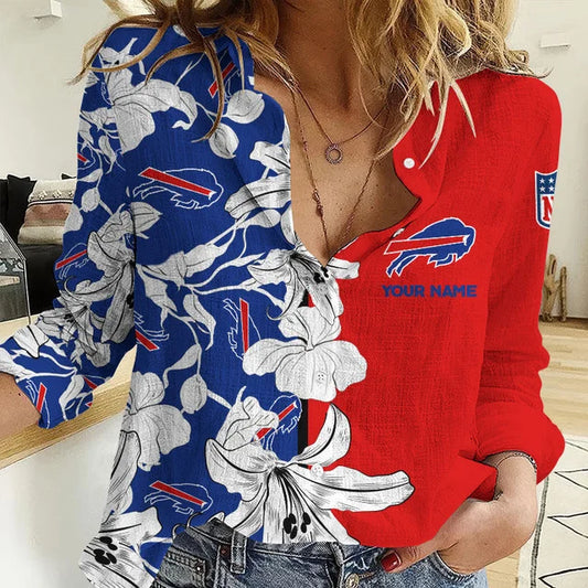 [SPECIAL OFFER] NEW CUSTOMIZED NFL03 BFB BUFFALO BILLS WOMEN CASUAL SHIRT FOR FAN