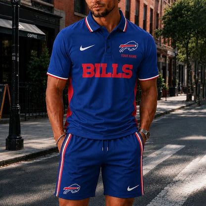 [SPECIAL OFFER] NEW CUSTOMIZED NFL03 BFB BUFFALO BILLS POLO SHIRT & SHORT PANTS