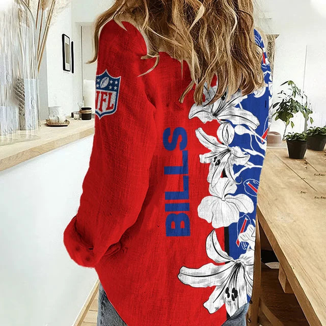 [SPECIAL OFFER] NEW CUSTOMIZED NFL03 BFB BUFFALO BILLS WOMEN CASUAL SHIRT FOR FAN