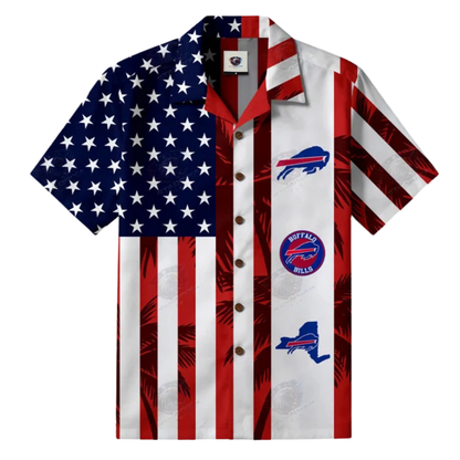 LIMITED EDITION - NEW CUSTOMIZED NFL03 BFB BUFFALO BILLS PATRIOTIC 250 USA HAWAIIAN SHIRT