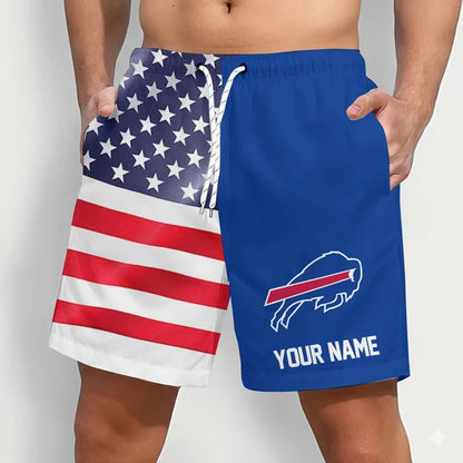 LIMITED EDITION - NEW CUSTOMIZED NFL03 BFB BUFFALO BILLS SHORT PANTS