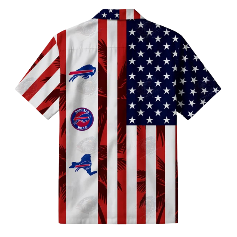 LIMITED EDITION - NEW CUSTOMIZED NFL03 BFB BUFFALO BILLS PATRIOTIC 250 USA HAWAIIAN SHIRT
