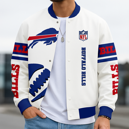 LIMITED EDITION - NEW CUSTOMIZED NFL03 BFB BUFFALO BILLS BASEBALL JACKET