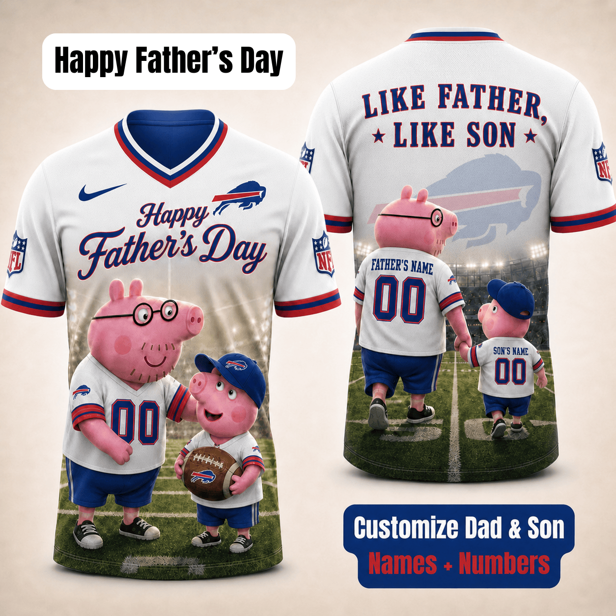 [FATHER'S DAY] NEW CUSTOMIZED NFL03 BFB BUFFALO BILLS FOOTBALL JERSEY