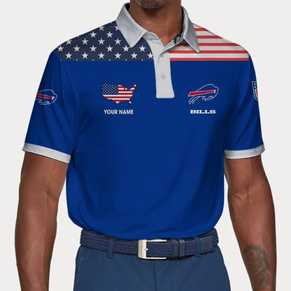 LIMITED EDITION - NEW CUSTOMIZED NFL03 BFB BUFFALO BILLS POLO SHIRT
