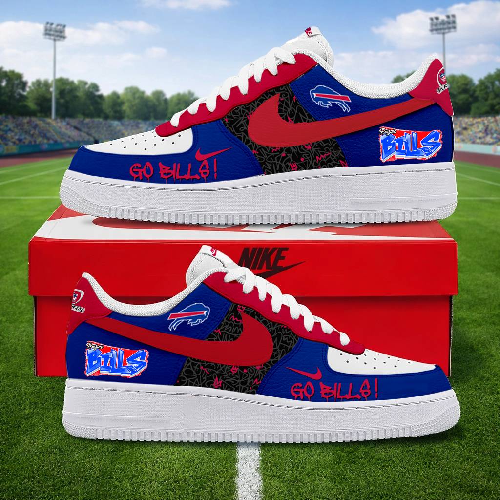 LIMITED EDITION - NEW CUSTOMIZED NFL03 BFB BUFFALO BILLS AF1 SNEAKERS