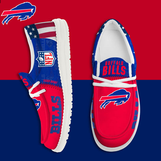 LIMITED EDITION - NEW CUSTOMIZED NFL03 BFB BUFFALO BILLS LOAFER SHOES