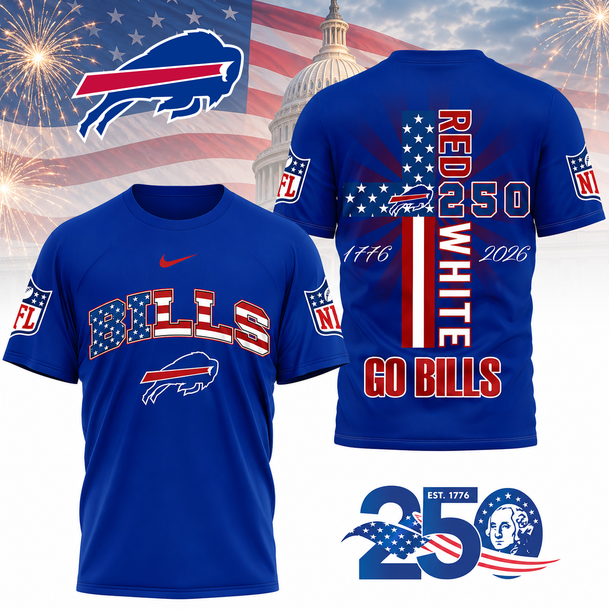 LIMITED EDITION - NEW CUSTOMIZED NFL03 BFB BUFFALO BILLS T-SHIRT, POLO SHIRT, ZIP POLO SHIRT, SWEATSHIRT, HOODIE & ZIP HOODIE