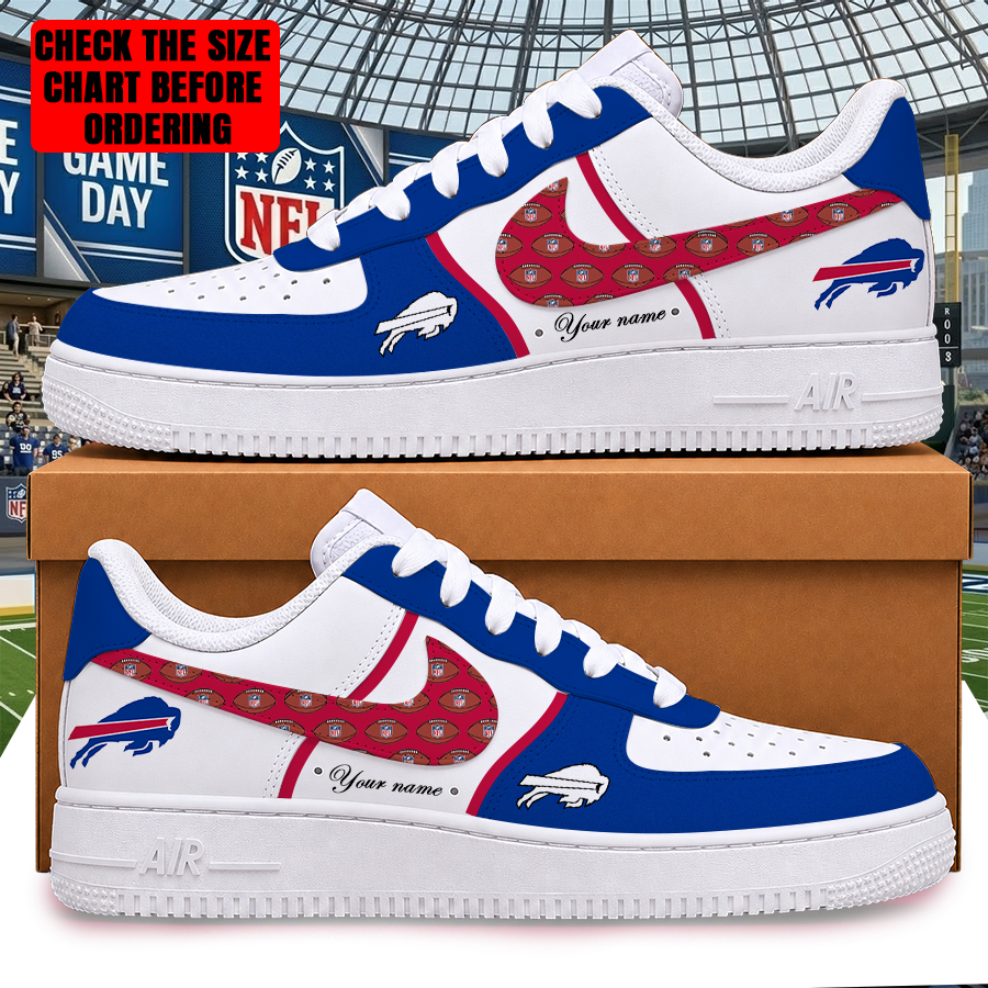 LIMITED EDITION - NEW CUSTOMIZED NFL03 BFB BUFFALO BILLS AF1 SHOES