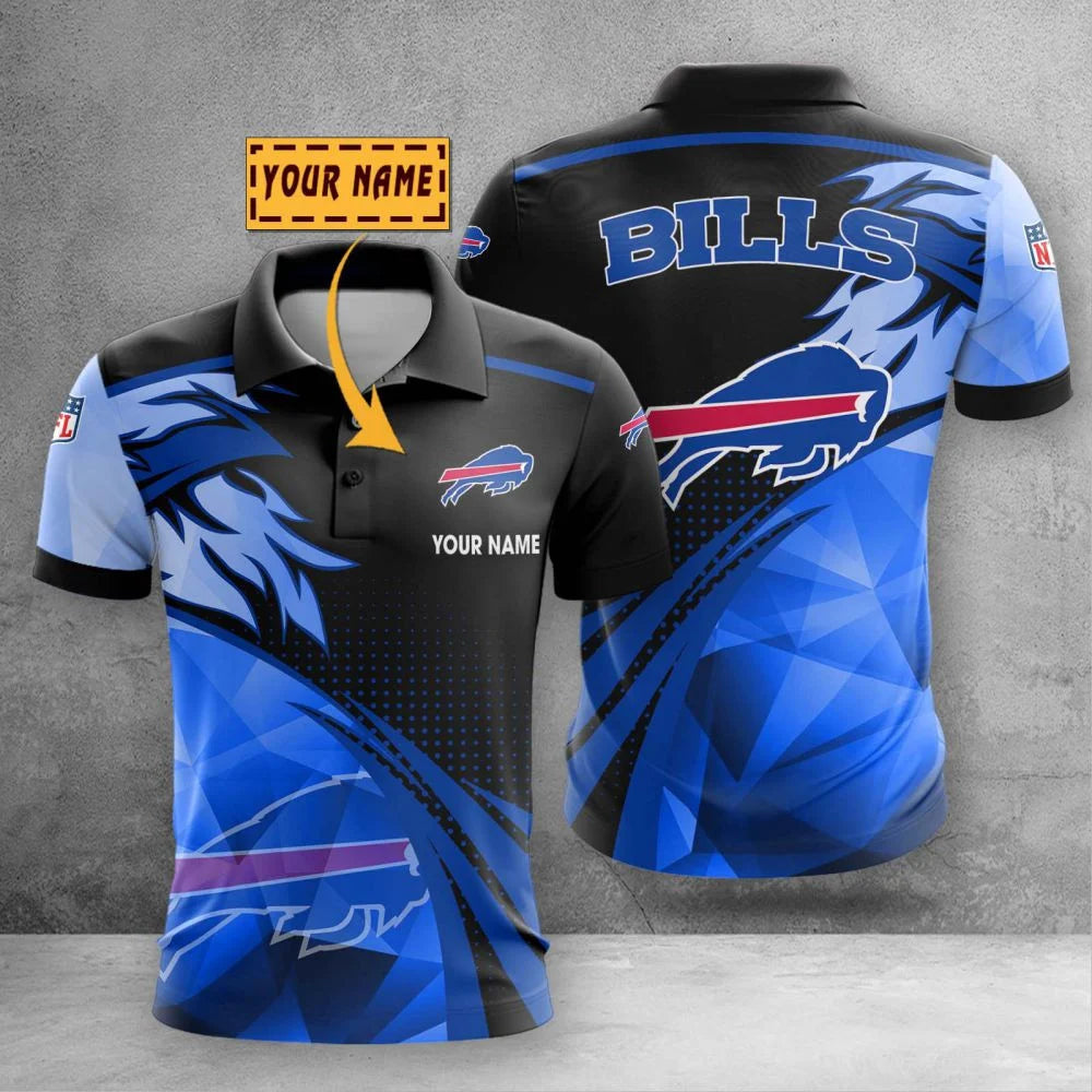LIMITED EDITION - NEW CUSTOMIZED NFL03 BFB BUFFALO BILLS POLO SHIRT