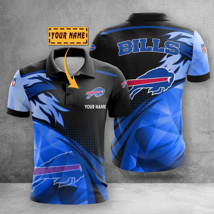 LIMITED EDITION - NEW CUSTOMIZED NFL03 BFB BUFFALO BILLS POLO SHIRT