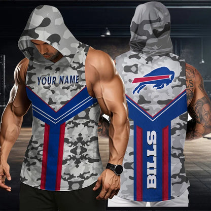 LIMITED EDITION - NEW CUSTOMIZED NFL03 BFB BUFFALO BILLS HOODED TANK TOP
