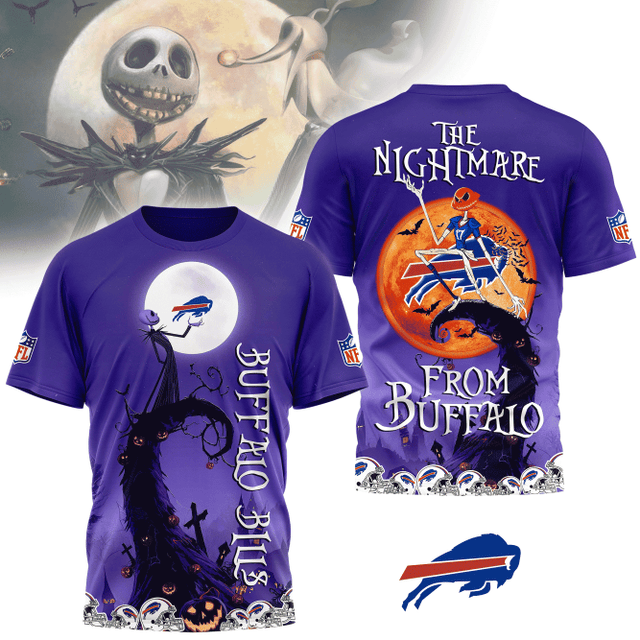 [SPECIAL OFFER] NEW CUSTOMIZED NFL03 BFB BUFFALO BILLS HALLOWEEN THE NIGHTMARE APPAREL