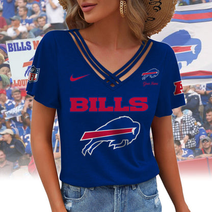 [SPECIAL OFFER] NEW CUSTOMIZED NFL03 BFB BUFFALO BILLS V-NECK SHIRT