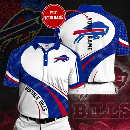 LIMITED EDITION - NEW CUSTOMIZED NFL03 BFB BUFFALO BILLS POLO SHIRT