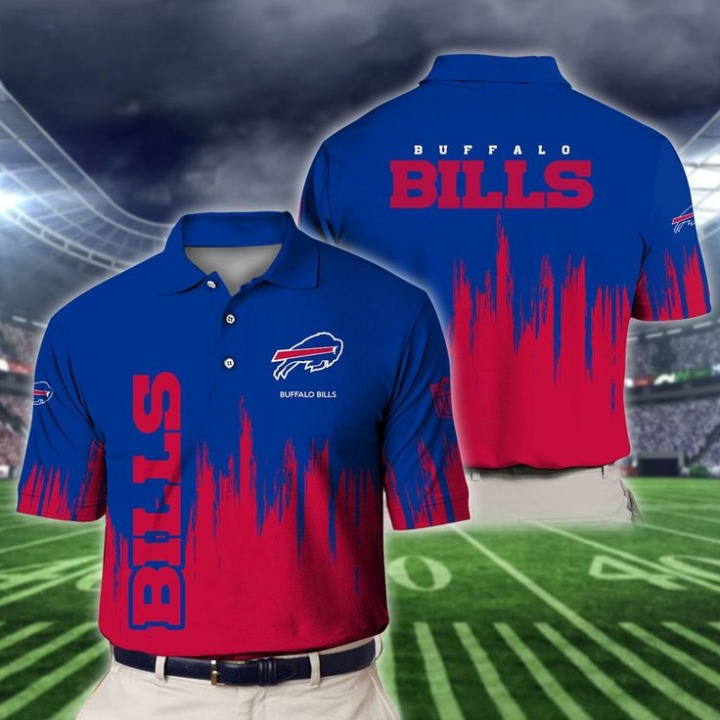 LIMITED EDITION - NEW CUSTOMIZED NFL03 BFB BUFFALO BILLS POLO SHIRT