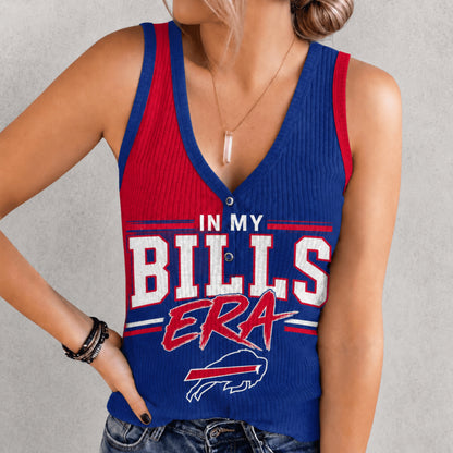 [SPECIAL OFFER] NEW CUSTOMIZED NFL03 BFB BUFFALO BILLS WOMEN'S V-NECK TANK TOP
