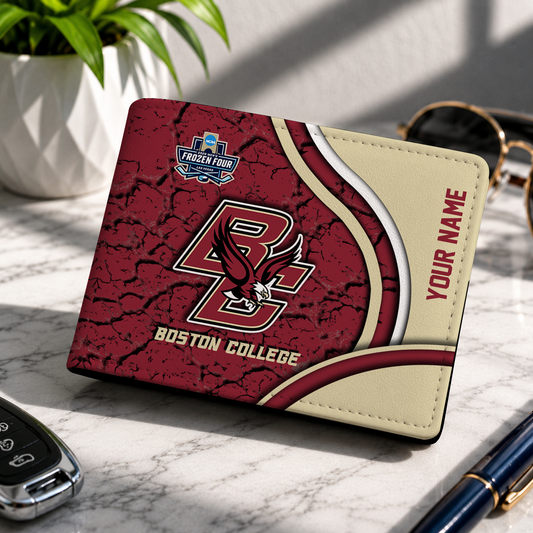 FINAL CLEARANCE - NEW CUSTOMIZED NCAA MFF03 BOE BOSTON COLLEGE EAGLES LEATHER WALLET