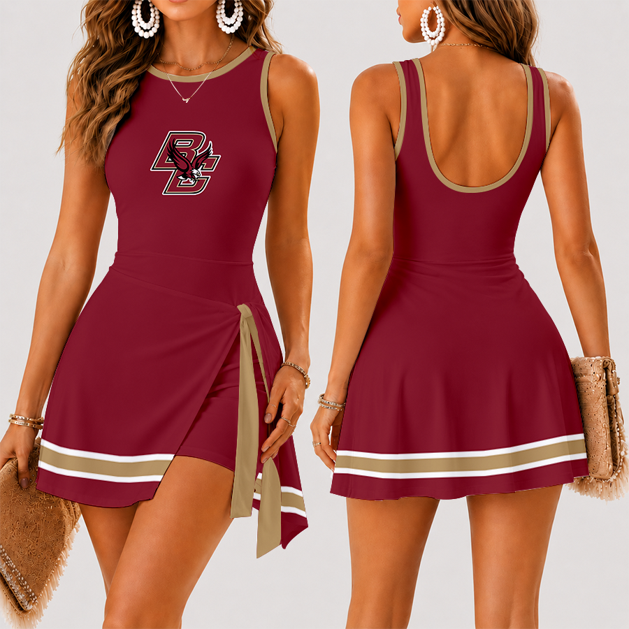 [FAN FAVORITE] NEW CUSTOMIZED NCAA MFF03 BOE BOSTON COLLEGE EAGLES WOMEN'S SUMMER SKORT DRESS