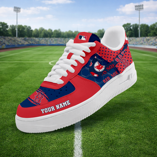 LIMITED EDITION - NEW CUSTOMIZED MLB03 BRS BOSTON RED SOX AF1 SNEAKERS