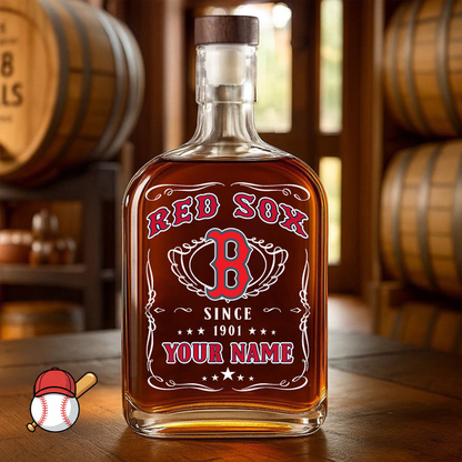LIMITED EDITION - NEW CUSTOMIZED MLB03 BRS BOSTON RED SOX LUXURY WHISKEY BOTTLE 450ML