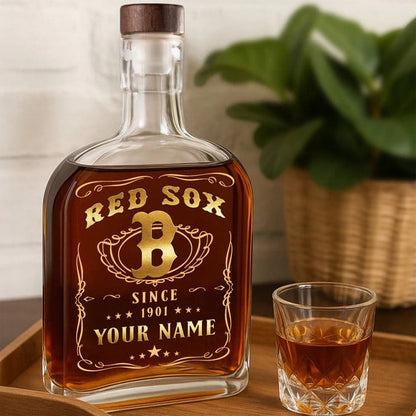 LIMITED EDITION - NEW CUSTOMIZED MLB03 BRS BOSTON RED SOX LUXURY WHISKEY BOTTLE 450ML