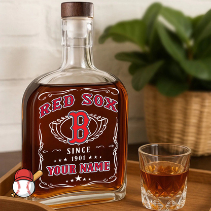 LIMITED EDITION - NEW CUSTOMIZED MLB03 BRS BOSTON RED SOX LUXURY WHISKEY BOTTLE 450ML