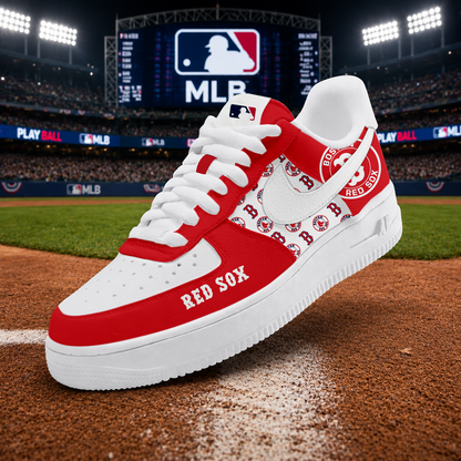 LIMITED EDITION - NEW CUSTOMIZED MLB03 BRS BOSTON RED SOX AF1 SHOES