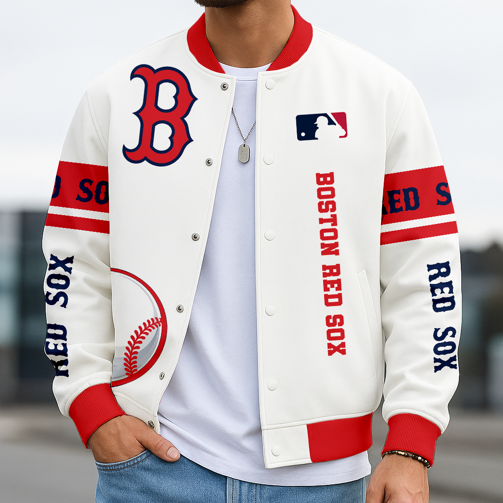 LIMITED EDITION - NEW CUSTOMIZED MLB03 BRS BOSTON RED SOX BASEBALL JACKET, SATIN VARSITY JACKET