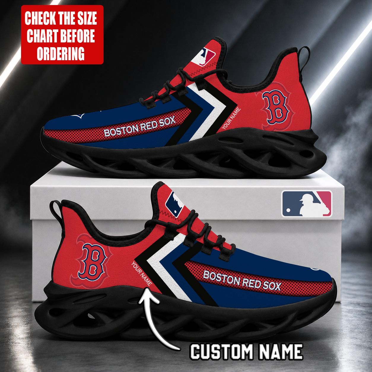 LIMITED EDITION - NEW CUSTOMIZED MLB03 BRS BOSTON RED SOX MAX SOUL SHOES