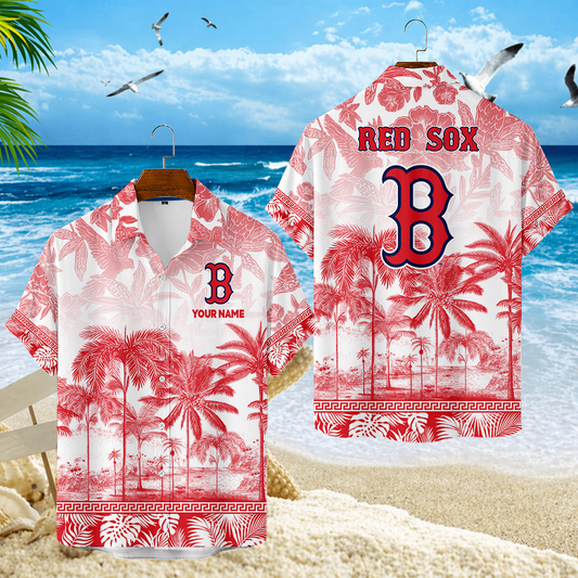 LIMITED EDITION - NEW CUSTOMIZED MLB03 BRS BOSTON RED SOX UNISEX HAWAIIAN SHIRT