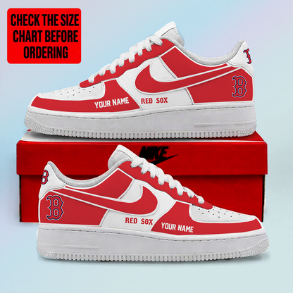LIMITED EDITION - NEW CUSTOMIZED MLB03 BRS BOSTON RED SOX AF1 SHOES