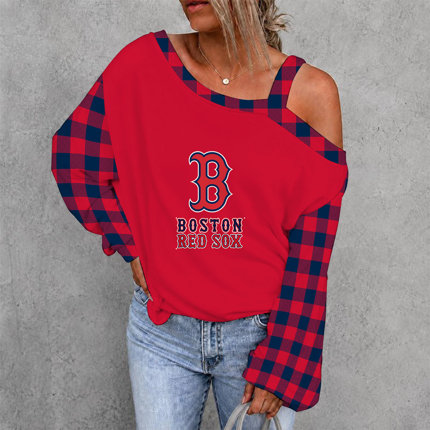 [FLASH SALE] NEW CUSTOMIZED MLB03 BRS BOSTON RED SOX DROP SHOULDER SWEATSHIRT