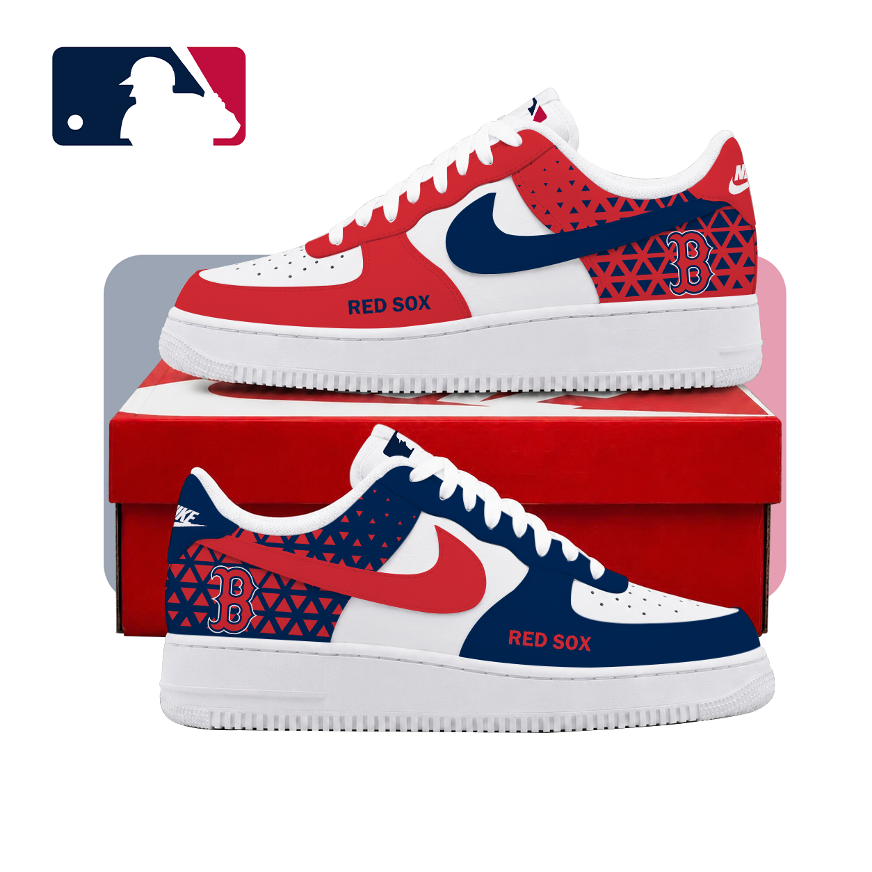 VIRAL EDITION - NEW CUSTOMIZED MLB03 BRS BOSTON RED SOX AF1 SHOES