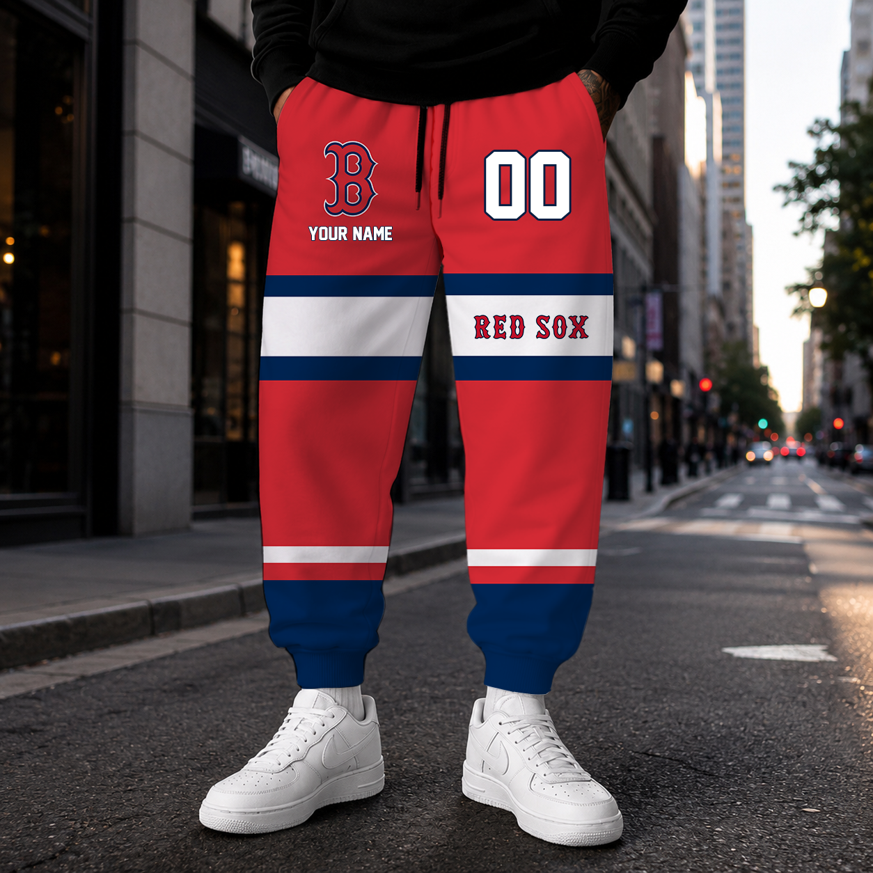 VIRAL EDITION - NEW CUSTOMIZED MLB03 BRS BOSTON RED SOX SWEATPANTS