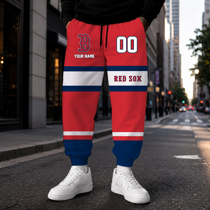VIRAL EDITION - NEW CUSTOMIZED MLB03 BRS BOSTON RED SOX SWEATPANTS