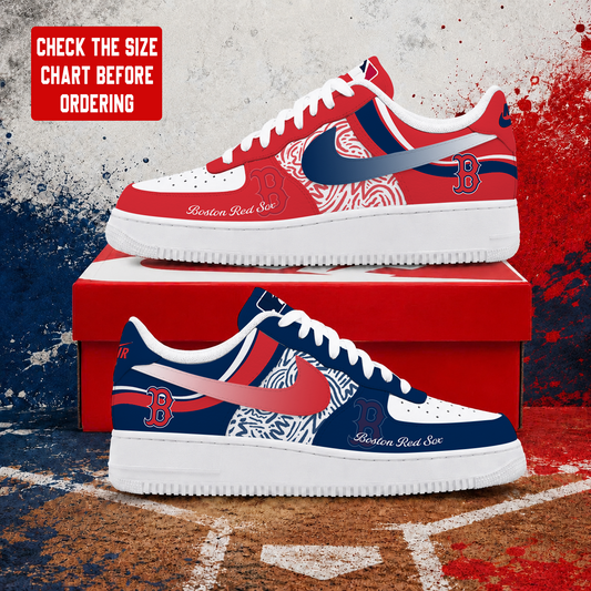 LIMITED EDITION - NEW CUSTOMIZED MLB03 BRS BOSTON RED SOX AF1 SHOES